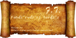 Fehérvári Teréz névjegykártya