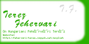 terez fehervari business card